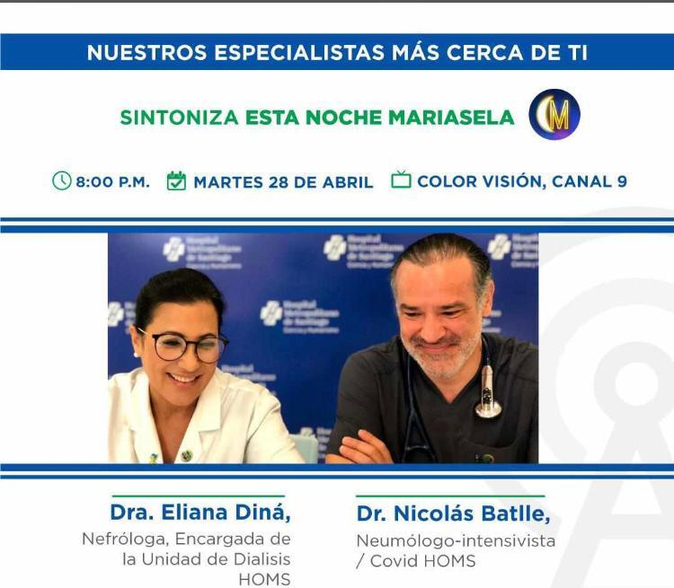 Entrevista a Médicos Especialistas sobre manejo de Covid en Hospital Metropolitano de Santiago (HOMS)